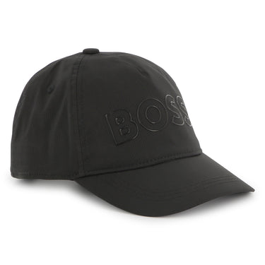 BOSS Gorra o cachucha para niño y adolescente basica color negro logo en relieve al tono